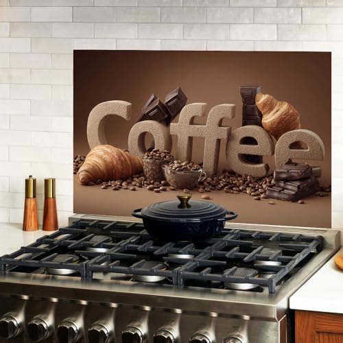 Image of Coffee Bar Croissant Backsplash Peel and Stick, 35.4x23.6 in