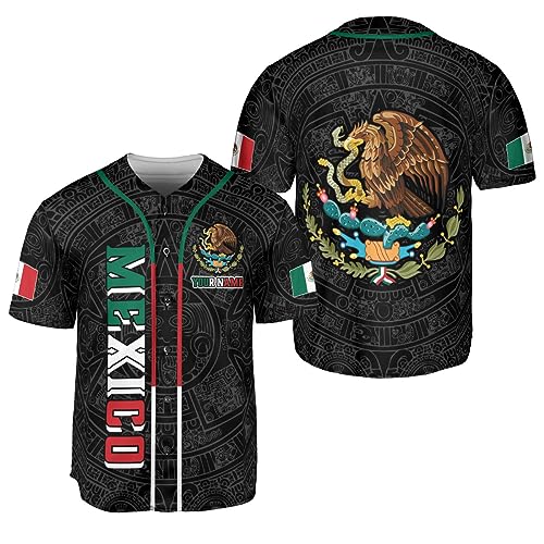 MonkeyVan Personalized Mexico Baseball Jersey, Mexican Jersey for Men & Women, Mexican Flag Jersey, Mexico Shirt Camisa 48_MXC7 miniatura 1