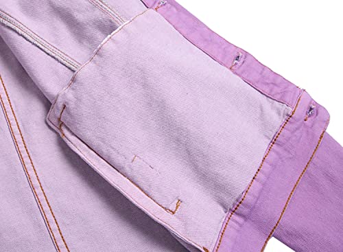 Veste en jean slim violette effet vieilli pour un style masculin unique - 4