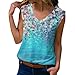 PPPPA Maglietta da Donna con Scollo a V Magliette a Tunica Camicette con Scollo a V Floreale Canotte a Tunica con Stampa Floreale Canotte Senza Maniche Casual da Donna Estiva Camicetta da Spiaggia