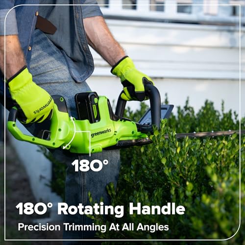 Image of Greenworks 24V 24 in Cordless Hedge Trimmer, 2.0 Ah Battery and Charger
