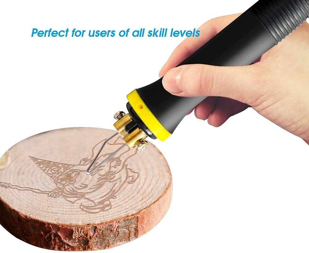Beyondlife 60W Pirografo Professionale Kit per Pirografia a Legna Kit di Attrezzi per Bruciare il Legno, Doppia Penna Regolabile Digitale, con 20 Punte a Filo
