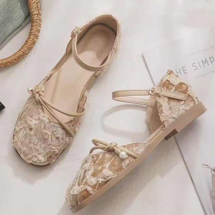 Women's Flat Versatile Mary Jane Shoes. Slim Heel, Comfortable, Casual and Breathable. Suitable for Commuting, Parties and Daily use.3