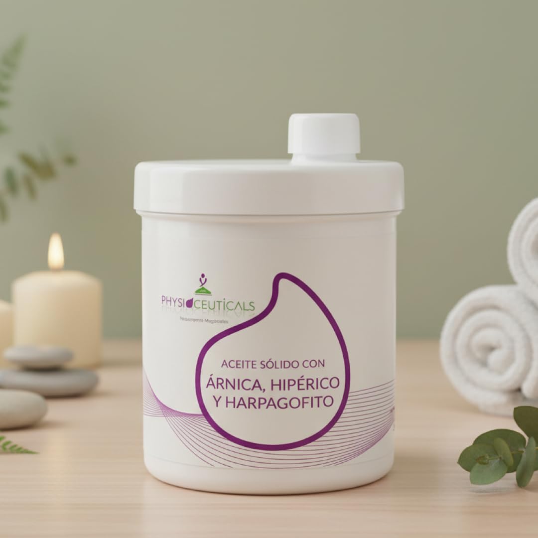 PHYSIOCEUTICALS - Aceite Sólido Masaje con Árnica, Hipérico y Harpagofito 1000ml - Fisioterapia Profesional y Quiromasaje