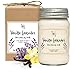 AIRA Soy Candles - Organic, Kosher, Vegan, in Mason Jar w/ Therapeutic Grade Essential Oil Blends - Hand-poured 100% Soy Candle Wax - Paraffin Free, Burns 110+ Hours -Vanilla Lavender Scent -16 Ounces