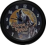 American Expedition Vintage Lone Wolf Lodge Clock