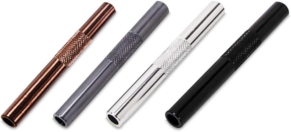 Jitnetiy 4 Pack Portable Min Snuff Snorter Straws Sniffer Bullet Tube Dispenser (Random Color)
