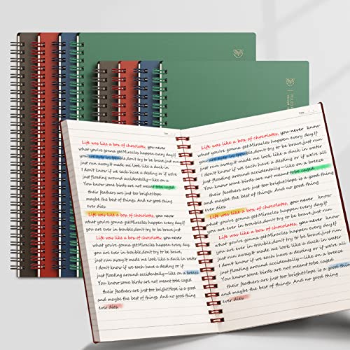 Emshoi Lined Journal Spiral Notebook 7.48" X 10.15" - 3 Pack 480 Pages 100Gsm Thick Paper, B5 Large Notebooks College Ruled, Plastic Hardcover Journals For Writing Women Men Work School Supplies #TOP7