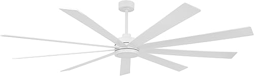 Miniatura 15 de ELEHINSER Ventilador de techo de 84 pulgadas sin luz, motor CC reversible sin ruido de 6 velocidades, ventilador de techo industrial negro de 9