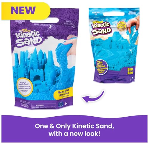 Miniatura 6 de Kinetic Sand - 907 g de Arena Mágica Azul para Mezclar, Moldear y Crear - Kit Manualidades Niños - Juguetes Niños 3 Años + - Arena Kinetica