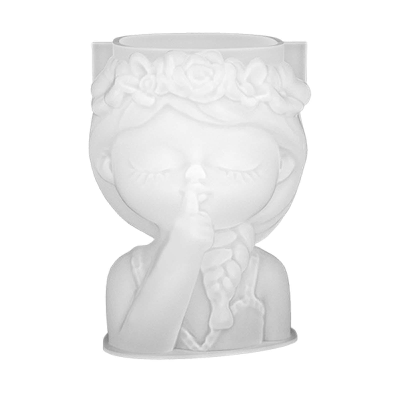 Girl Vase Silicone Mould Epoxy Resin Flower Pot Clay Cute DIY Art Pen Holder 8.1cmx8.1cmx9.9cm-image-34