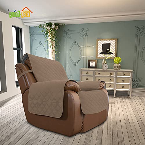 Image of Easy-Going Sofa Slipcover Waterproof Oversized Recliner Chair Cover Non-Slip Fabric Couch Cover for Living Room Washable Furniture Protector for Pets Kids Children Dog Cat (Oversized Recliner, Camel)