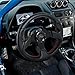 Spec-D Tuning Universal 320mm Racing Steering Wheel JDM Black Leather with Red Stitching