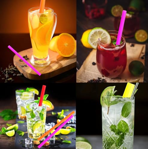 Pitillos Jumbo Smoothie desechables, coloridos, 100 unidades miniatura 6