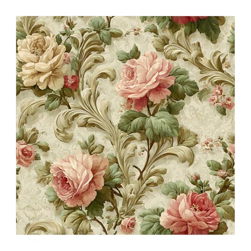 Image of PAPER PLANE DESIGN Vintage Floral Vinyl Self Adhesive Wallpaper Peel & Stick, Waterproof, Stain-Proof | 16 in X 90 in, Decor for Bedroom, Hallway, Living Room (A)