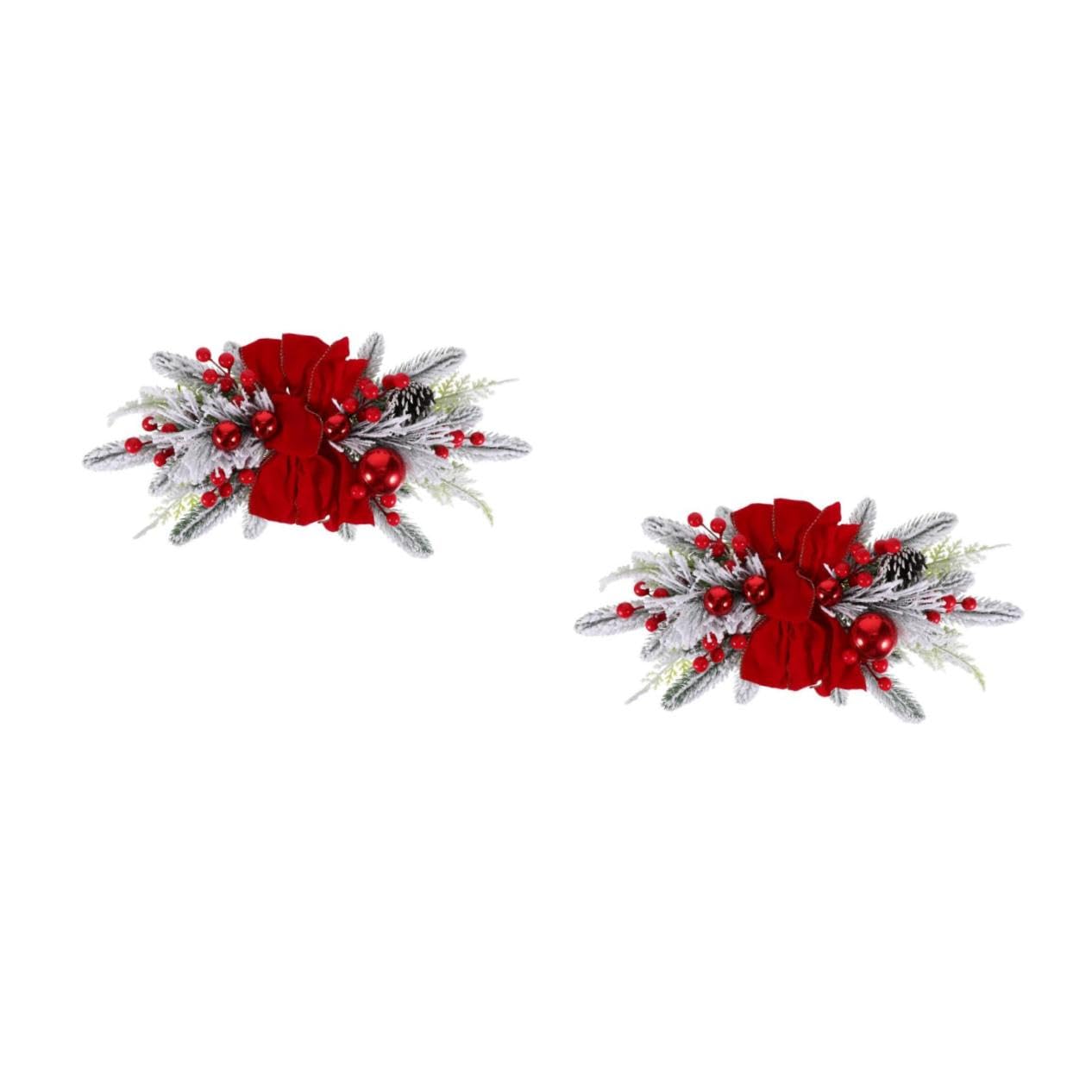 Couronne de Noël lumineuse rouge lot de 2 guirlandes LED de porte ULTECHNOVO