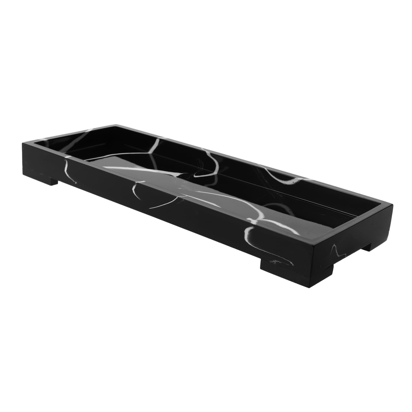 Bandeja Organizadora De Resina Mármol para Baño Soporte Multifuncional para Jabón Perfume y Joyas para Oficina y Tocador