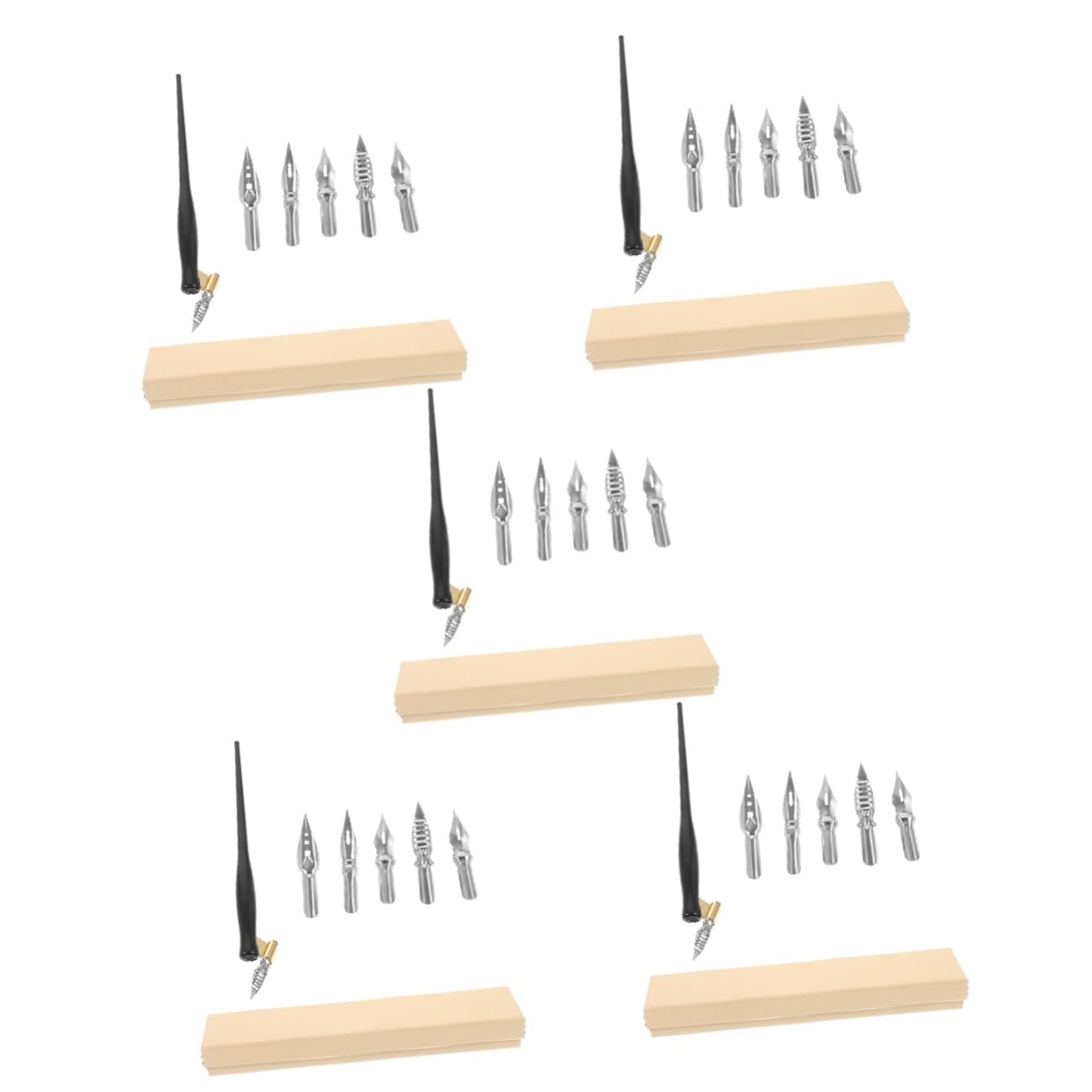 Gadpiparty 5 Sätze Eleganter Kalligraphiestift Verdrehte Stifte Feine Spitze Anfänger Stilvoll Kalligraphie-signierstift Kalligraphie Dip Stift Bequemer Dip-stift Vintage Dip-stift Metall