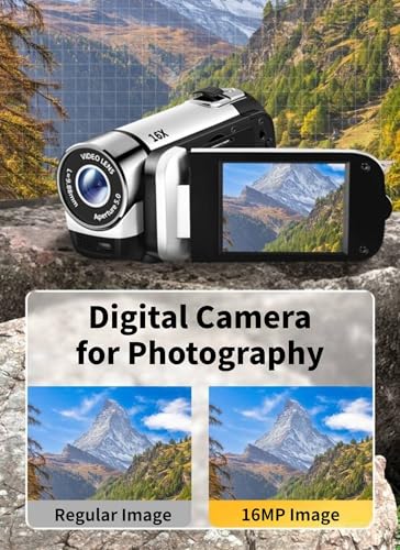 1080P Digital Camera for Photography, 16MP Vlogging Camera 16X Digital Zoom Digital Camera with 2.4in 360° Flip Screen, Compact Travel Camera for Teens Adult Beginner Kids (Pink) - Image 3