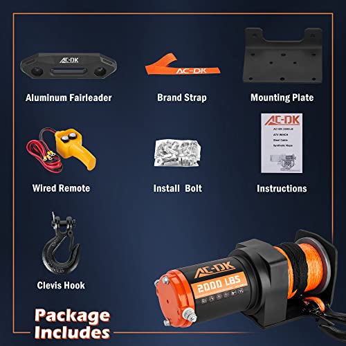 Ac-Dk A-ATV WINCH 12V 2000-Lb. Atv/Utv Electric Winch thumb #5