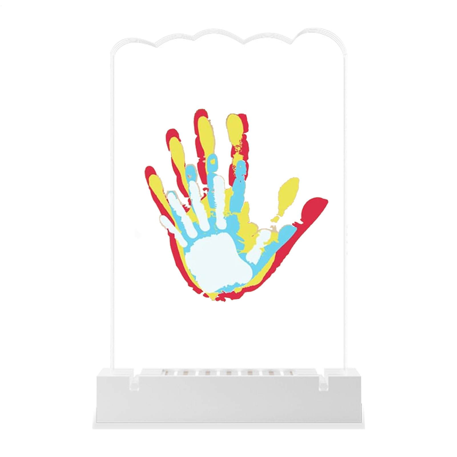 Kit di impronte di mani e piedi per bambini, cornice per foto con impronta di mano familiare, cornice per foto souvenir, souvenir artigianale trasparente con vernice sicura per i più piccoli, | acrilico ricordo per la decorazione della camera da soggiorno