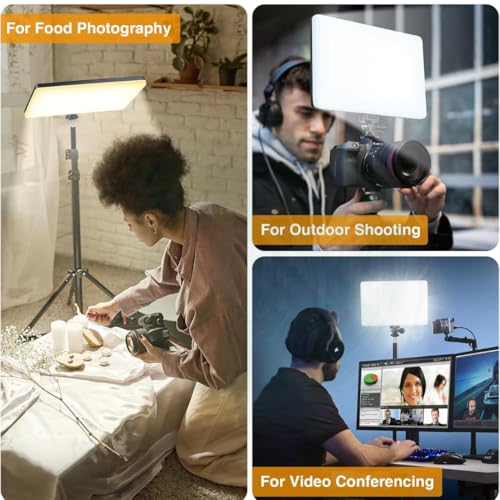 Image of 11 inch USB LED Camera Soft Panel Light | Photography Lighting Kit for Recording | YouTube, Makeup, Live Streaming, Video Recording with Tripod Stand & Phone Holder (USB Camera Panel Light)
