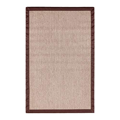 Alfombra vinílica Deblon con ribete – Alfombra de PVC antideslizante y resistente, ideal para salón, cocina, baño… ¡Disponible en medidas grandes y más colores! (80cm x 150cm, Marrón Claro)