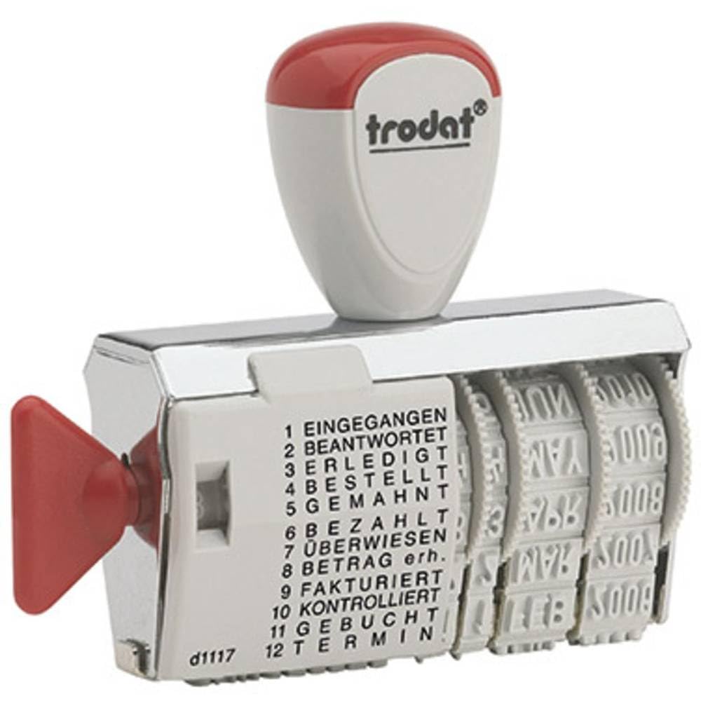 Trodat Classic 1117 Date Stamp with Word Band, German Months, Imprint Approx. 6 x 56 mm
