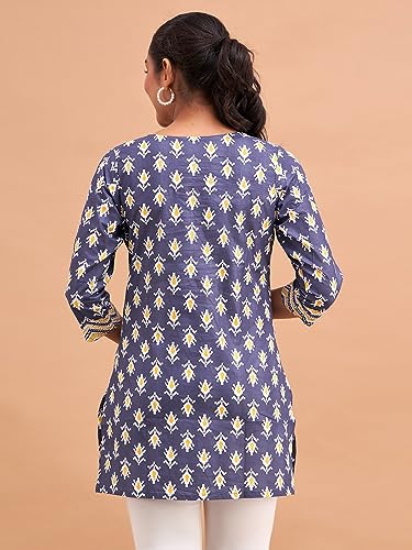 Image of feranoid Women Cotton Printed Short Kurti | Short Kurti for Women | Printed Cotton Kurti