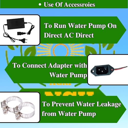 Image of Agriansh Heavy Duty 12V DC Water Pump Motor Kit with Charger, Hosepipe & Clamps - 110 PSI Self-Priming Diaphragm Pump for Bike Wash Agriculture Spray, Gardening, Solar Panel, Home Water Pressure Boost