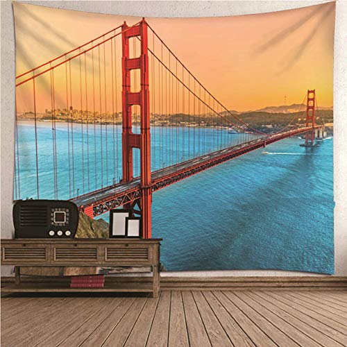 Tapiz de pared KnSam de poliéster azul y rojo para dar vida al salón (150x130 cm)