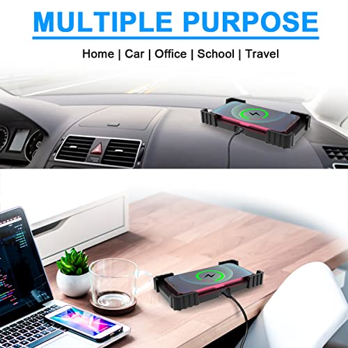 Jcwiny Wireless Charger Fast Wireless Charging Pad 15W Car Wireless Charging Mat Qi Phone Charger For Iphone 14/13/12/11 Pro/X/Xs Max/8/8 Plus Galaxy S20/S10/S9/S8, Note 10/9/8, Airpods Pro #TOP1