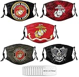 Face Mask, Marine Corps Mask Face Cover,5PCS Balaclava for Reusable Washables, Masks Bandana Scarf...
