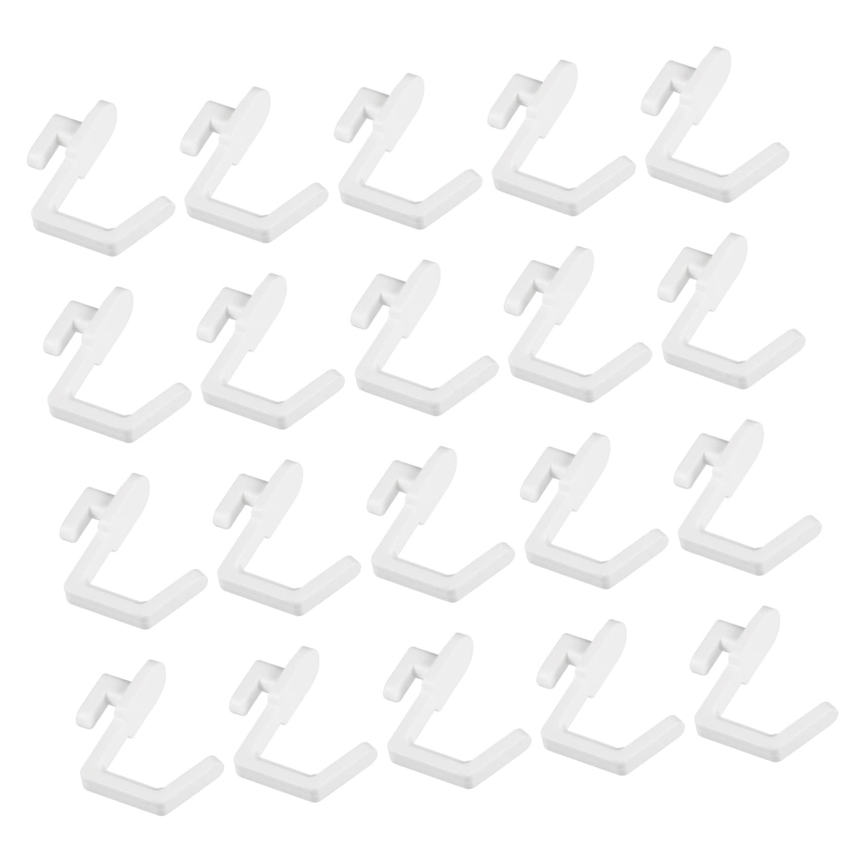 LALADEFIEE 20pcs Hook up Peg Board Hooks for Hanging Tools Shelving Hook Peg Board for Hook for Peg Board Pegboard Hook Black Peg Hook Hanger Grid Wall Hook Packaging Rack Hooks White Plastic