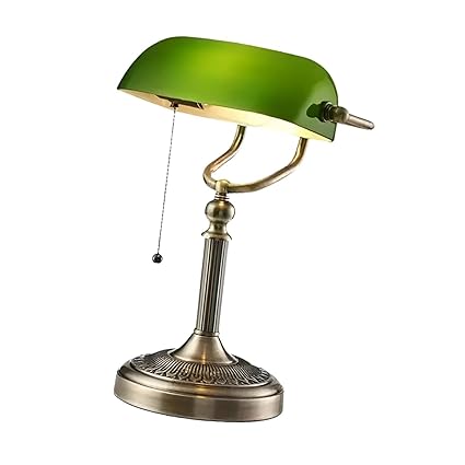 LOOM TREE? Vintage Bankers Lamp E27 Decorative Desk Lamp for Bedroom Living Room Office Green | 1 Desk Lamp(EU Plug)