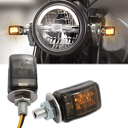 KEEPDSGN 2pcs Intermitentes Moto LED de Motocicleta Luces de Señal de Vuelta de 12V Luz Indicadora de Vuelta Impermeable Universal para Motocicleta Scooter Quad Cruiser Off Road Cover