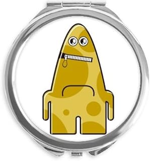 Universe Alien Monster Yellow Monster Hand Compact Mirror Round Portable Pocket Glass