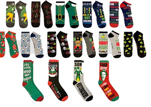 Mens Warner Brothers Elf 15 days socks - colors & Style vary 6-122