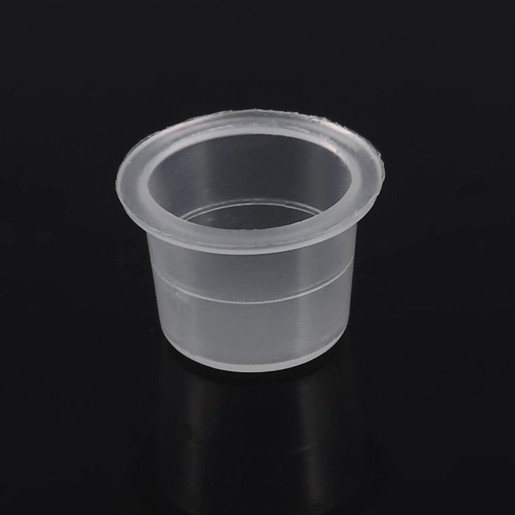 Tatuaż tusz czapki, tusz do tatuażu Cap kubek Pot średni duży plastikowy pigment do tatuażu kubek do tatuażu makijaż permanentny pojemnik Cap tusz do tatuażu materiały do ​​tatuażu 100 sztuk(M)