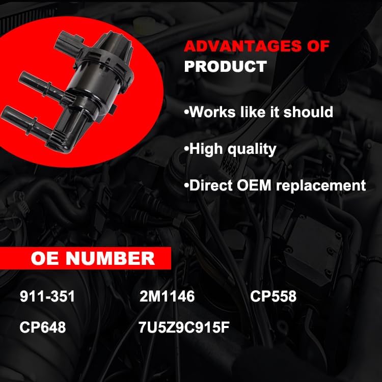 HY-SPEED Evaporative Emissions Vapor Canister Purge Valve 911-351 Compatible with Mustang 2007 2008 2009 2010 07 08 09 10 Replaces ‎2M1146 CP558 CP648 7U5Z9C915F