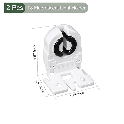 Miniatura 7 de YOKIVE 8 soportes de luz fluorescente, base G5 de lámpara T8, sin derivación, piezas de repuesto de luz de un solo cabezal, ideal para el hogar, la