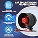 WHALETAIL Universal 12V 20W Car Security Horn Vehicle Alarm Security Protection System, Auto Car Alarm Device, Sensitivity Anti Theft Car Alarm System, Loud Horn Car Alarm System with 2 Remote 6 Tone