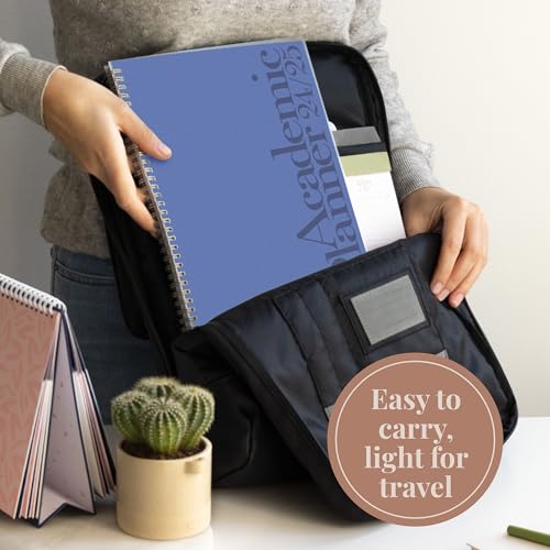 Riley's Planner 2024-2025 Academic Year, 18-Month Vertical Weekly Planner - Elegant Weekly & Monthly Agenda Planner, Robust Cover, Notes Pages, Twin-Wire Binding (8.5 x 11 inch, Blue)