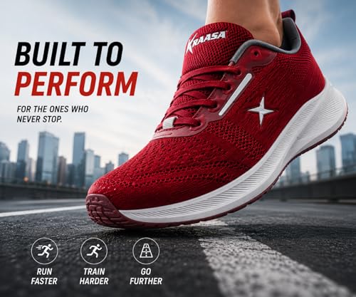 Image of Kraasa Men's Running Shoes | Breathable Mesh Upper | Lightweight Phylon Sole | Cushioned EVA Insole | Comfortable Sports & Casual Sneakers for Gym, Walking & Daily Use