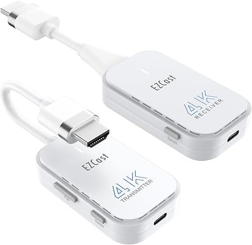 Transmisor y receptor HDMI inalámbrico 4K 30Hz, kit extensor inalámbrico HDMI portátil de 98 pies98.4 ft, adaptador de pantalla HDMI a HDMI,