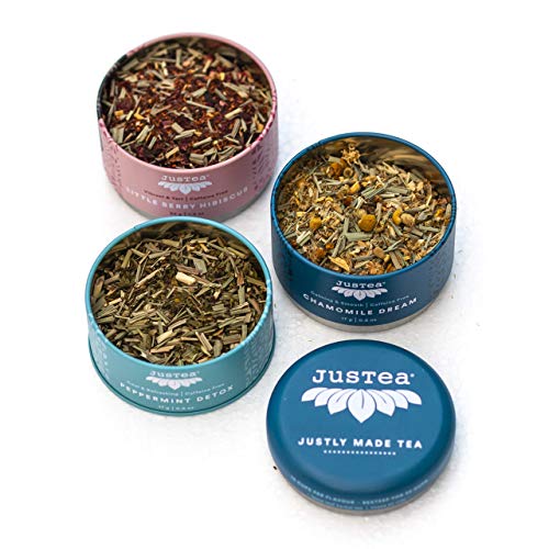 Trio Herbal Tea | JUSTEA | 68 gram | 90 kop | Chamomille Dream | Little Berry Hibiscus | Peppermint Detox | Biologische… - Afbeelding 5