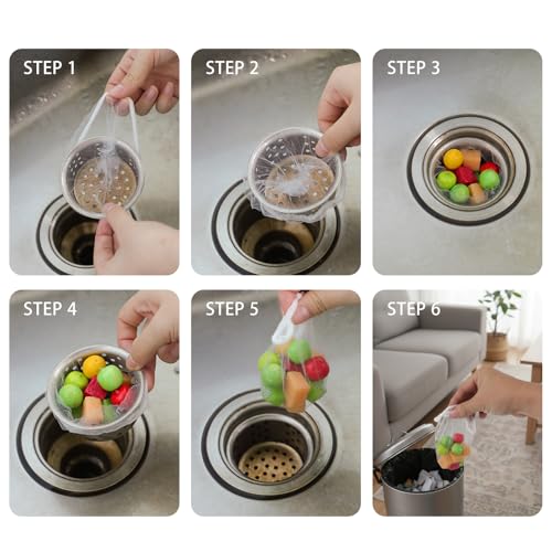 Bolsa desechable para colador de fregadero 400 pcs miniatura 6