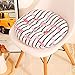 Hiseng Lot de 2 Coussin de Chaise Coussins de Siège, Ronde Tatami Respirant Schéma Coussins de Chaise Galette de Chaise pour Salle à Manger/Bureau/Canapé (Rayures Blanches,40cm)