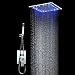 Produktbild KAIBOR 300 * 300mm RGB Regendusche Deckenbrause Unterputzarmatur Farbewelchseln nach Wassertemperatur Brausegarnitur Duschset = Regendusche(30cm*30cm)+Handbrause (150CM) von STEO