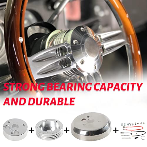 Image of 5 & 6 Hole Billet Steering Wheel Hub Adapter Silver